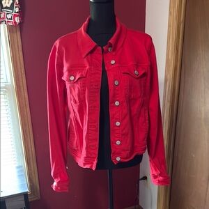 Judy Blue Red Jean Jacket Classic Trucker Style